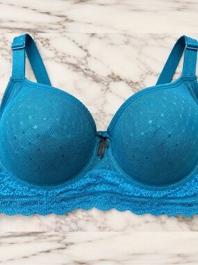 Cacique Teal Lace Underwire Bra